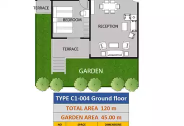 Apartment with Garden For sale - 3 rooms - floor 0