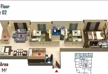 undefined undefined - 3 rooms - floor 1