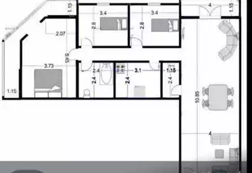 undefined undefined - 3 غرف - بالدور 1