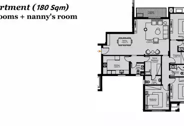 شقق للبيع - 4 غرف - بالدور 3