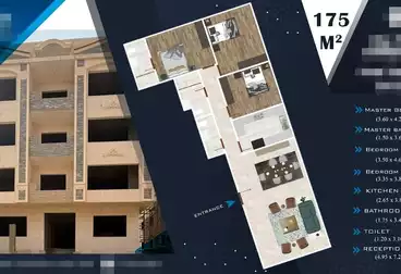 شقق للبيع - 3 غرف - بالدور 1