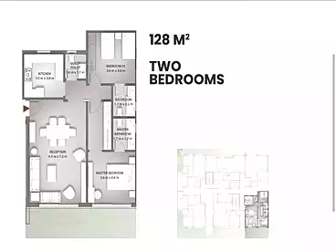 undefined للبيع - 2 غرف - بالدور 2