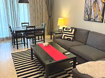Apartment with Garden For rent in 90 Avenue Compound - Tabarak, Compounds in New Cairo, 165 sqm