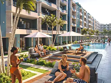 Apartments For sale in Grand Rock Resort - Al Hares, Hurghada Resorts, 45 sqm